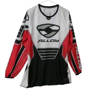 Alloy Men's Long Sleeve Motocross Jersey Shirt White Red Black Small